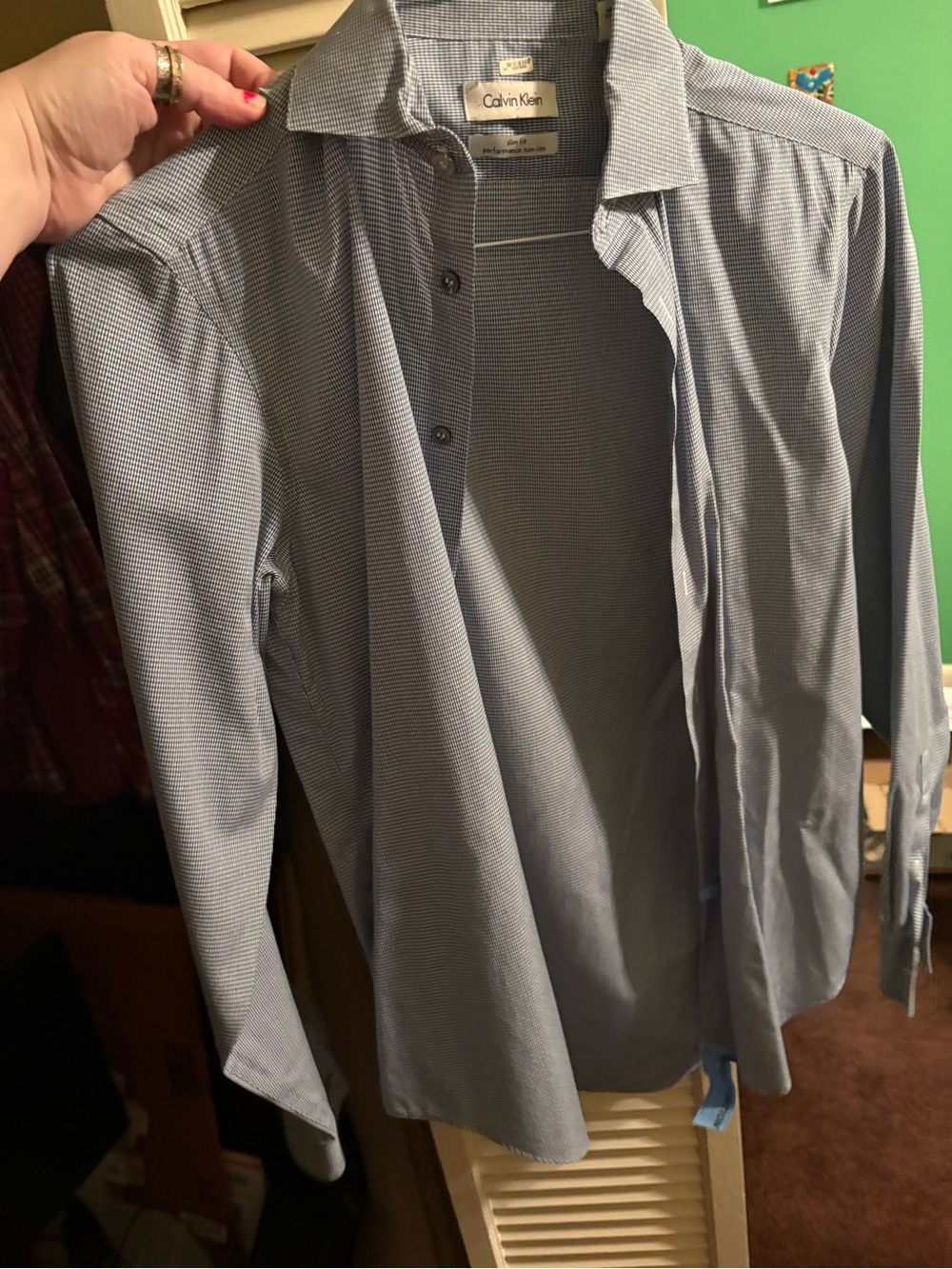 8 Small Menโs Collared Work Shirts Calvin Klein, Aeropostale, Brandini
